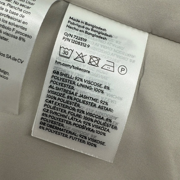 H&M Blazer Women Small NEW Beige Oversized Office Career Jacket Coat Notch - Picture 9 of 14